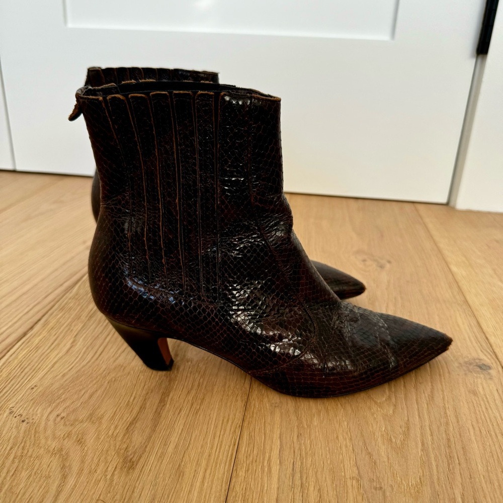 Labucq Kati Snakeskin Brown Ankle Boot 39
